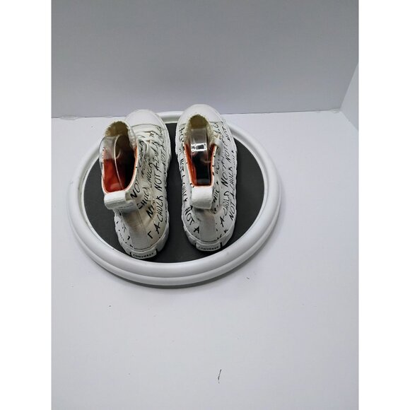 Converse "Not A Chuck" Youth High-Top Sneakers Size 3 White & Orange Text Design - Picture 8 of 8
